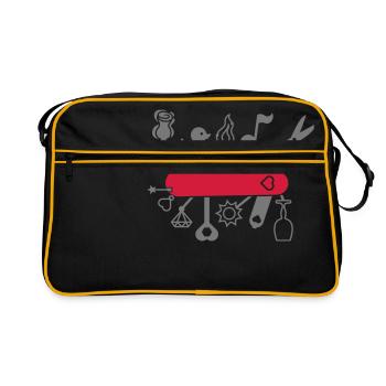 Couteau suisse plein d'outils pour les amoureux - Sac Retro - noir/or - Devant