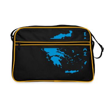 Hellas Landkarte Griechenland - Retro Tasche - Schwarz/Gold - Vorne