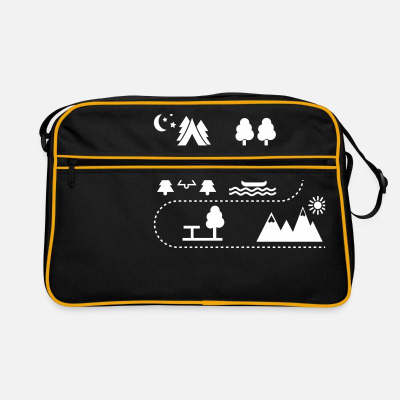 Camping - Retro Tasche - Schwarz/Gold