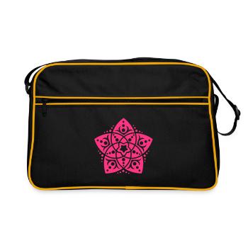 Venus Flower, Vector - FLOWER OF LOVE, symbol of - Retro Bag - black/gold - Front