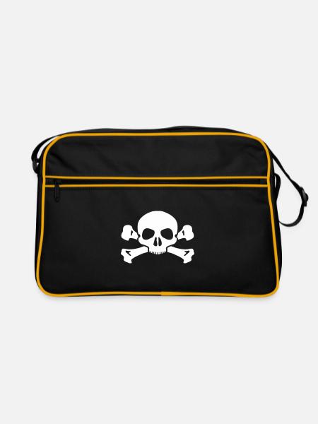 Tête de mort - Sac Retro - noir/or - Devant