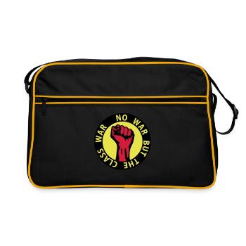3 colors - no war but the class war - against - Sac Retro - noir/or - Devant