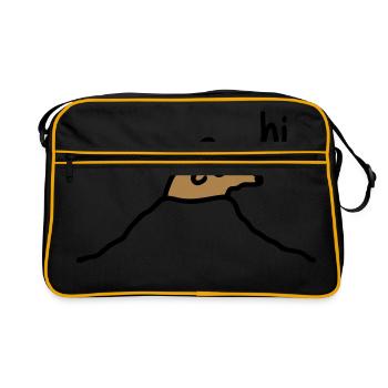 Maulwurf Maulwurfhügel - V2 - Retro Tasche - Schwarz/Gold - Vorne