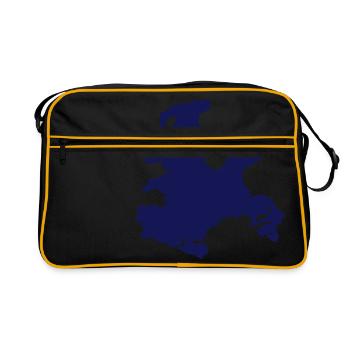 Insel Rügen - Retro Tasche - Schwarz/Gold - Vorne