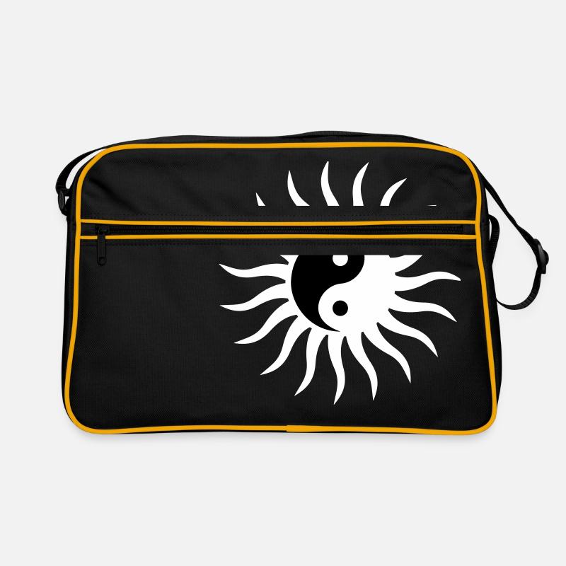 Yin Yang Sonne Symbol Zeichen Retro Tasche