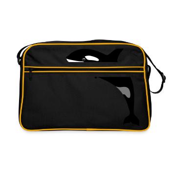 jumping orca - Retro Bag - black/gold - Front