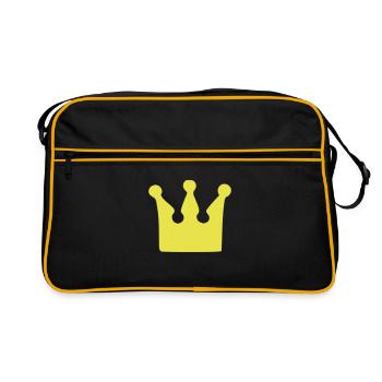 Couronne - Couronne - roi - le roi - Sac Retro - noir/or - Devant