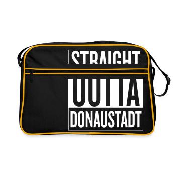 STRAIGHT OUTTA DONAUSTADT - Retro Tasche - Schwarz/Gold - Vorne