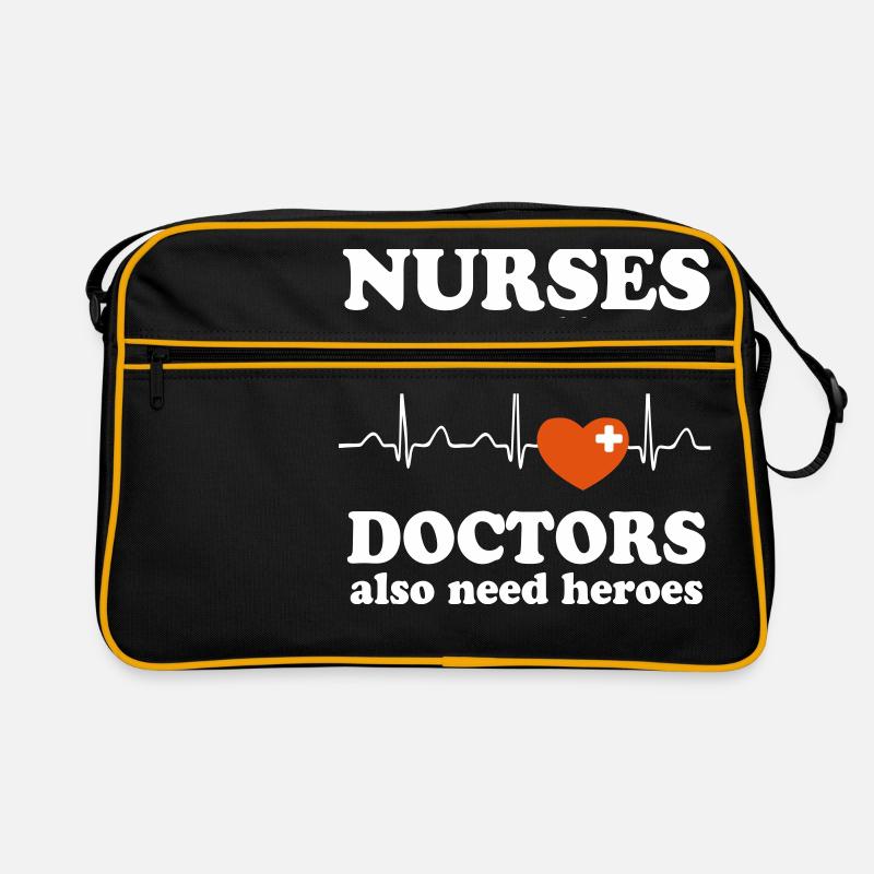 Les infirmières infirmières sont nés parce que .. - Sac Retro - noir/or