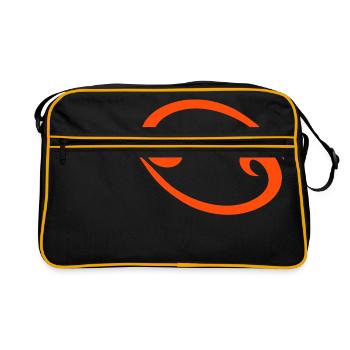 Krebs 2 Glyphe Sternzeichen Symbol - Retro Tasche - Schwarz/Gold - Vorne