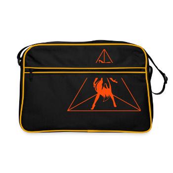 sexy Füchsin Dreieck - Retro Tasche - Schwarz/Gold - Vorne