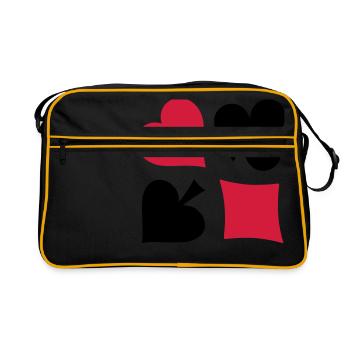 Heart Karo Cross Piek Poker Skat cards - Retro Bag - black/gold - Front
