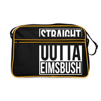 Straight Outta Eimsbush Rap Hip Hop Statement Hood - Retro Tasche - Schwarz/Gold - Vorne
