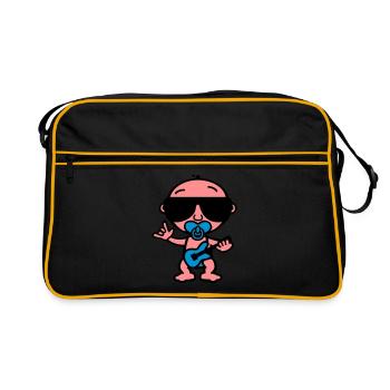 Cool Rock Baby (Farbe) - Retro Tasche - Schwarz/Gold - Vorne