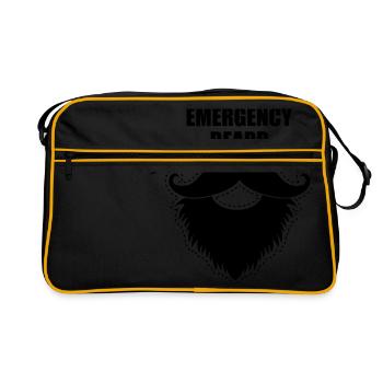 hipster beard mustache - Retro Bag - black/gold - Front