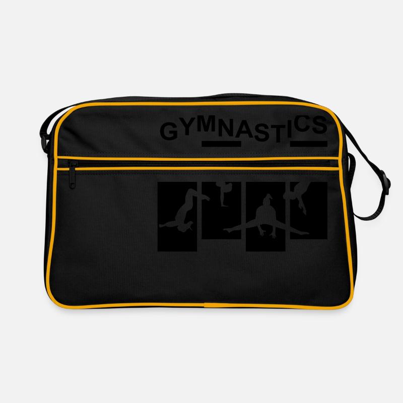 Turnen, Turnerin - Retro Tasche - Schwarz/Gold