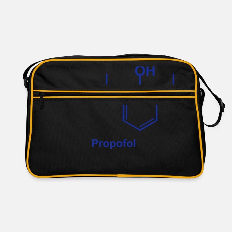 Propofol blau - Retro Tasche - Schwarz/Gold