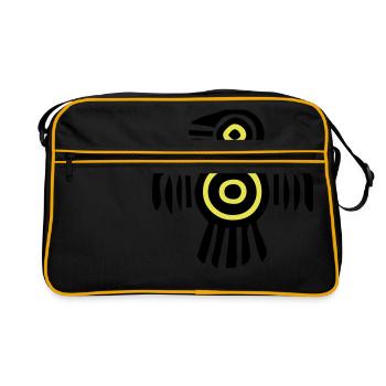 indischer Kulturvogel - Retro Tasche - Schwarz/Gold - Vorne
