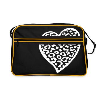Leo Heart - Retro Tasche - Schwarz/Gold - Vorne