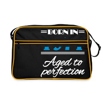 Born in 1971 Aged to perfection - Retro Tasche - Schwarz/Gold - Vorne