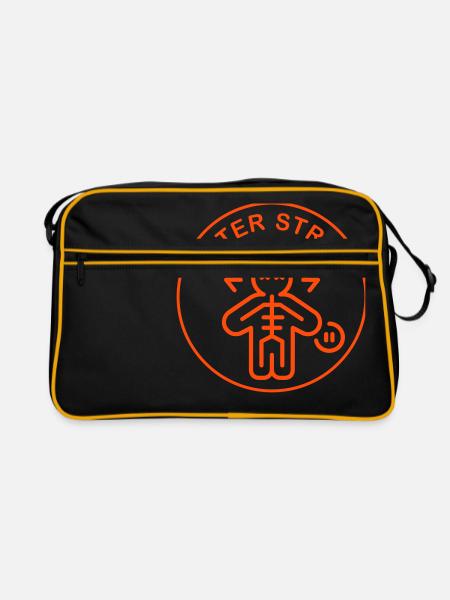 Unter Strom - Retro Tasche - Schwarz/Gold - Vorne