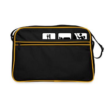 Eat Sleep Climbing; Essen Schlafen Klettern - Retro Bag - black/gold - Front