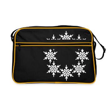 ring kreis rund muster design kuehl winter kalt sc - Retro Tasche - Schwarz/Gold - Vorne