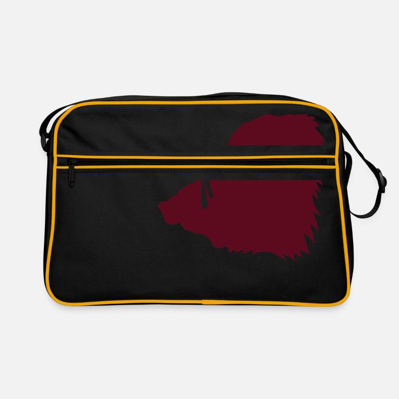 wild boar ferocious silhouette Retro Bag