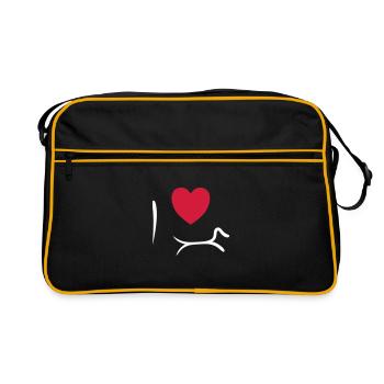 J'aime le teckel - Sac Retro - noir/or - Devant