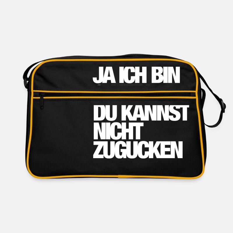 Ja - Ich bin - Retro Tasche - Schwarz/Gold