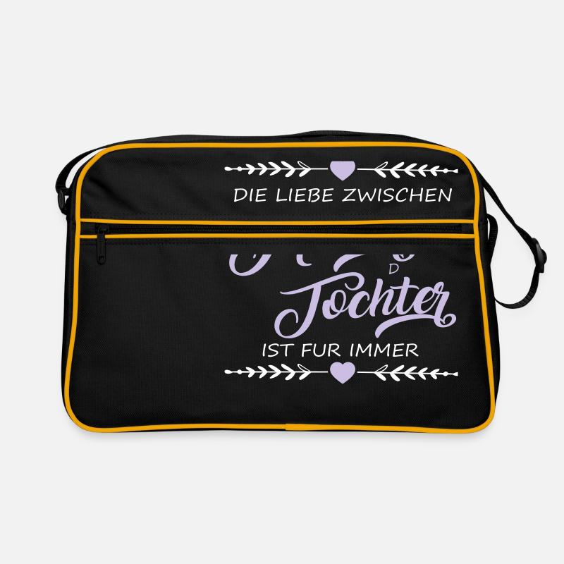Liebe zwischen Mutter und Tochter - Geschenk - Retro Tasche - Schwarz/Gold
