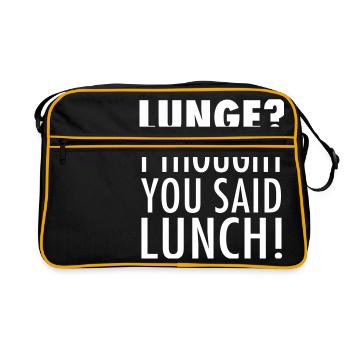 Lunge? I Thought You Said Lunch! Gym Workout - Retro Tasche - Schwarz/Gold - Vorne