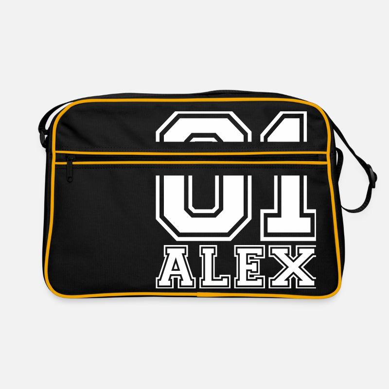 Alex - Name - Retro Tasche - Schwarz/Gold