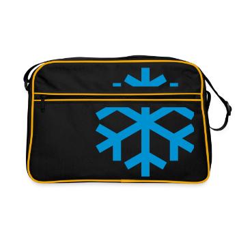 Icône d'icône de temps de flocon de neige - Sac Retro - noir/or - Devant