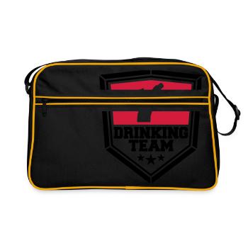 panneau armoira cool logo text alkohol b - Sac Retro - noir/or - Devant