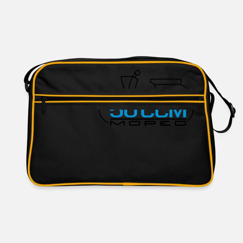 Moped Schwalbe 50 ccm Emblem - Retro Tasche - Schwarz/Gold