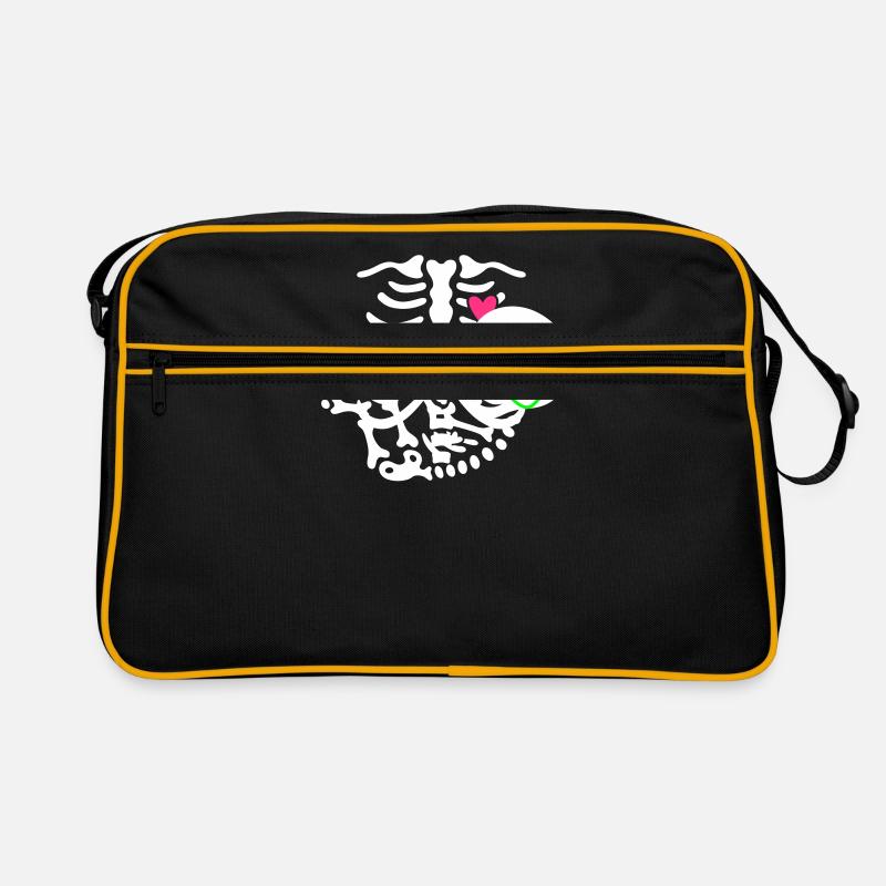 Maternity Skeleton ribcage - Retro Tasche - Schwarz/Gold