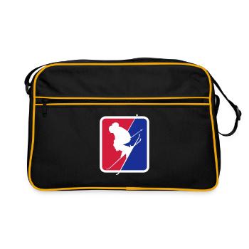 Ski Alpin Freeride Skiing | Farben änderbar - Retro Tasche - Schwarz/Gold - Vorne