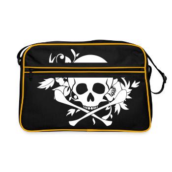 Skull Ornament - Retro Bag - black/gold - Front