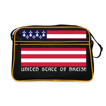 Drapeau de Bretagne Américain - Sac Retro - noir/or - Devant