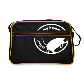 Rollin' With My Hammy 'Hamster Wheel' - Retro Bag - black/gold - Front