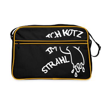 Je vomis dans la poutre - cadeau de merde - Sac Retro - noir/or - Devant