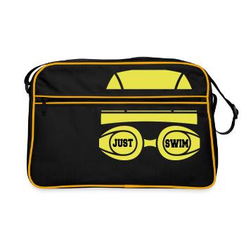 Just swim - Retro Tasche - Schwarz/Gold - Vorne