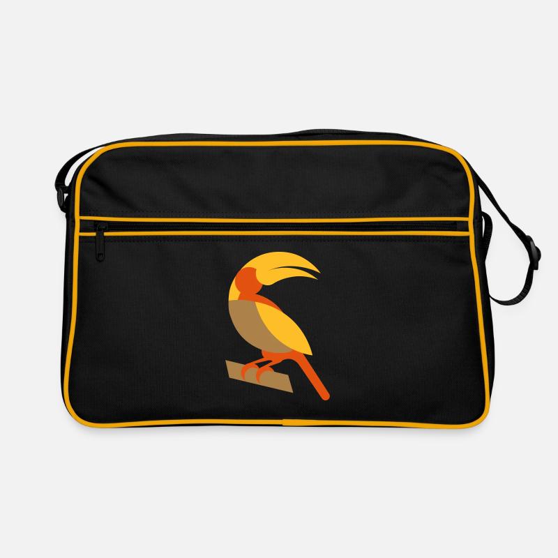 Geometric toucan - Retro Bag - black/gold