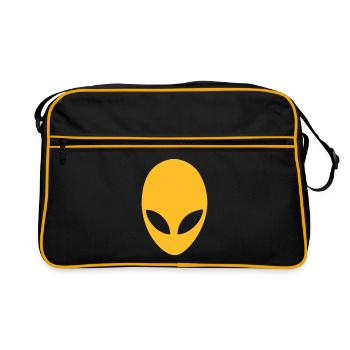 Alien head 001 vecteur - Sac Retro - noir/or - Devant