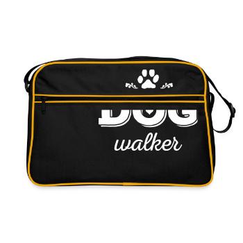 Dog shirt, DOG walker - Retro Bag - black/gold - Front