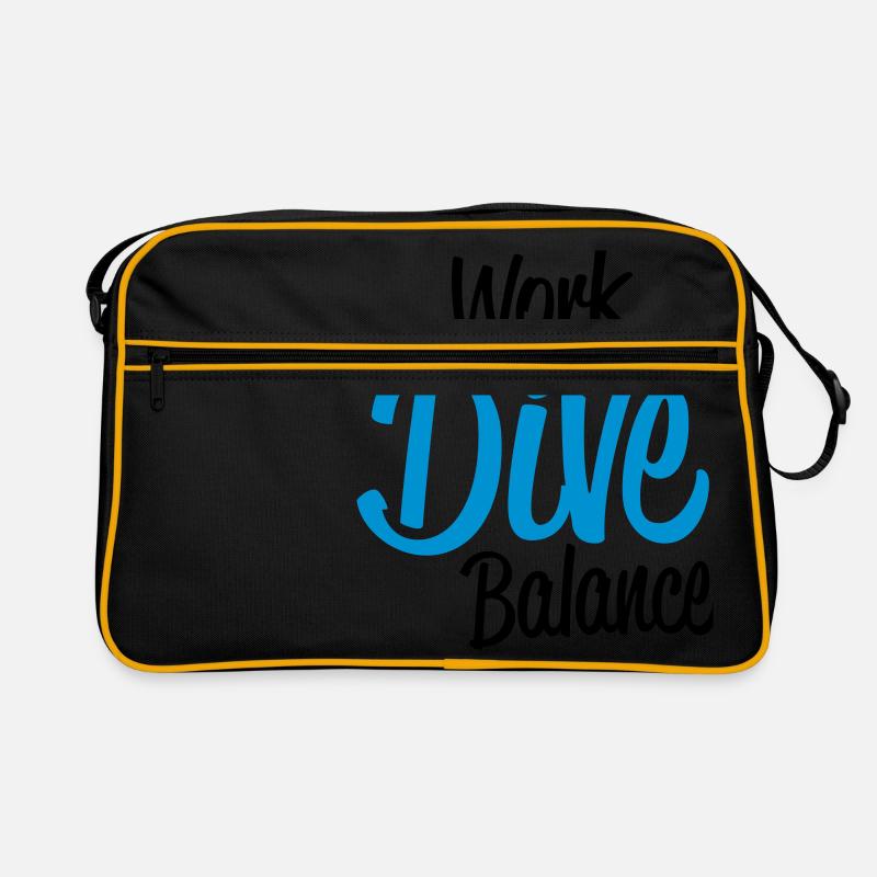 Tauchen - Retro Tasche - Schwarz/Gold