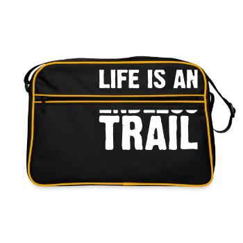 Life is an endless trail - Retro Tasche - Schwarz/Gold - Vorne