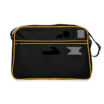 Man puking in the toilet - Retro Bag - black/gold - Front
