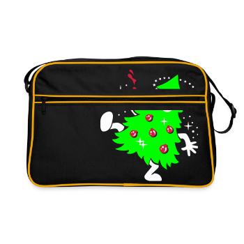 Beschwipste Weihnachten - Retro Tasche - Schwarz/Gold - Vorne